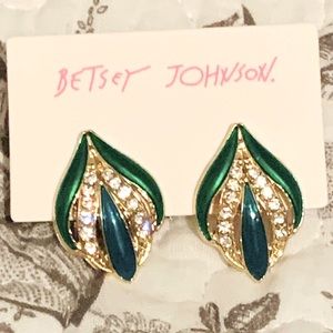 💚🆕 Betsey Johnson Style - Green & Blue Stud Earrings